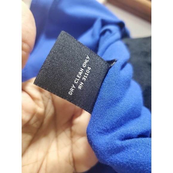 New Directions Women's Blue Polyester Round Neck Sleeveless Knee Length Dress 10 - Picture 9 of 11